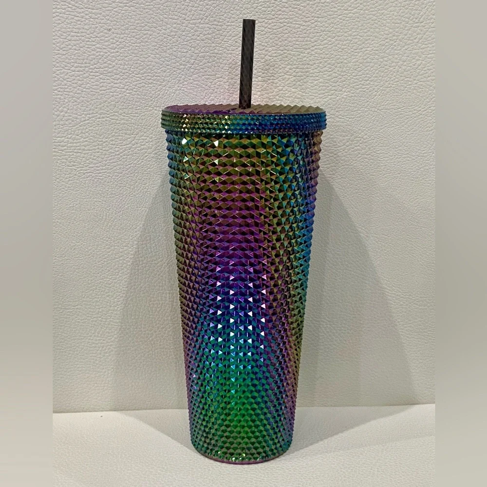 Starbucks Oil Slick Rainbow Iridescent Studded‎ Fall Edition 24oz Tumbler New